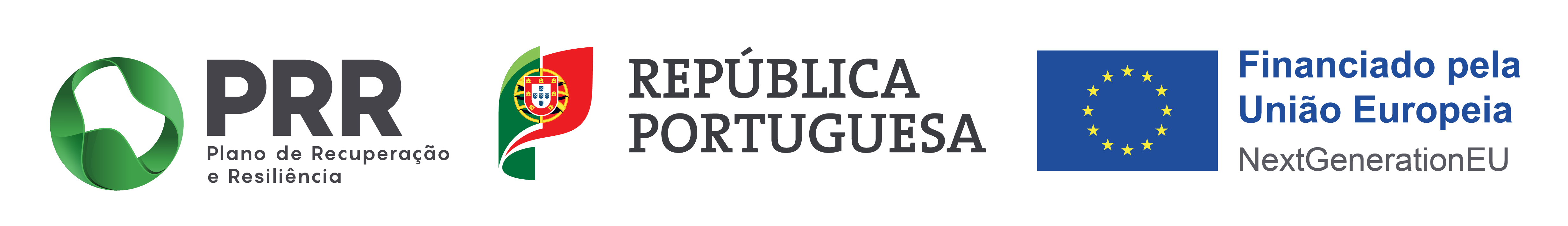 Logos do PRR, República Portuguesa e UE.