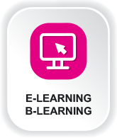 elearning/blearning - ícone de ecrã de computador com seta