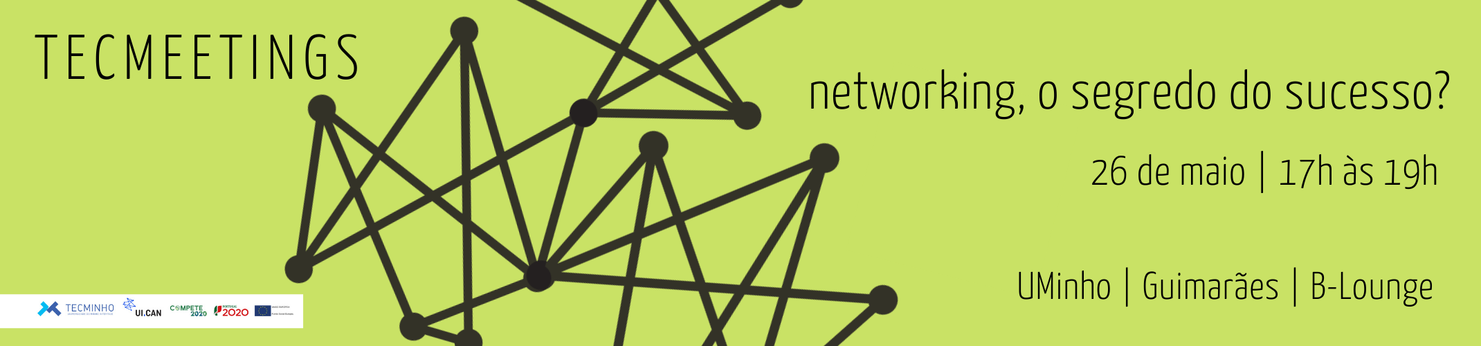 Banner com informação do evento: networking, o segredo do sucesso