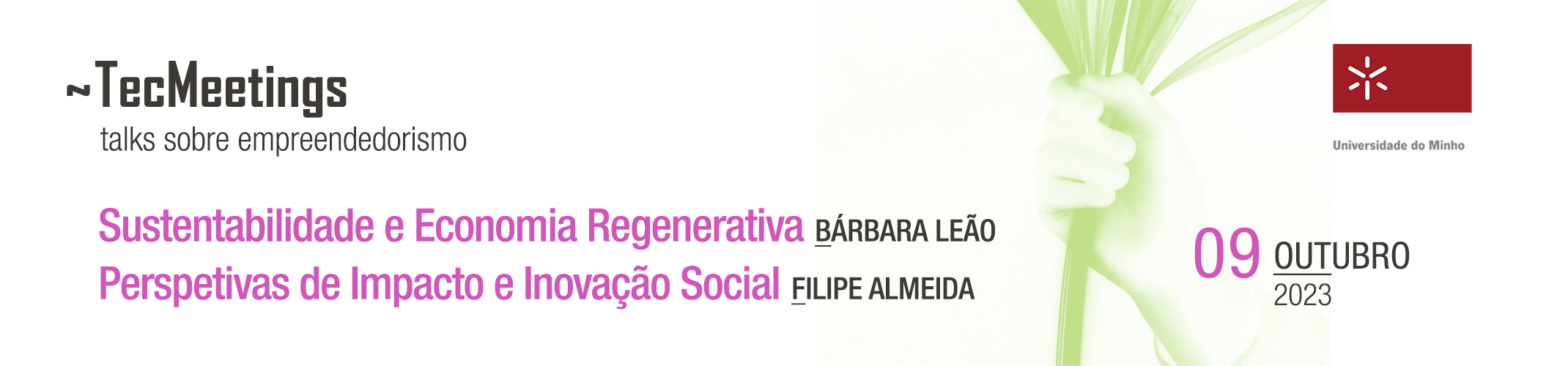 Banner com informação do evento: Sustentabilidade e Economia Circular & Perspetivas de Impacto e Inovação Social