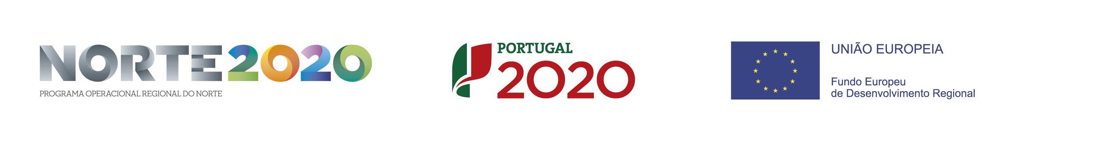 Logos do financiamento (Norte2020, Portugal 2020, FEDER