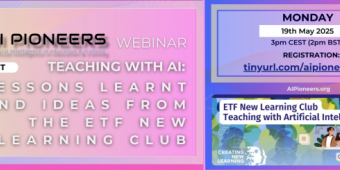Webinar sobre Ensino com Inteligência Artificial na experiência da European Training Foundation